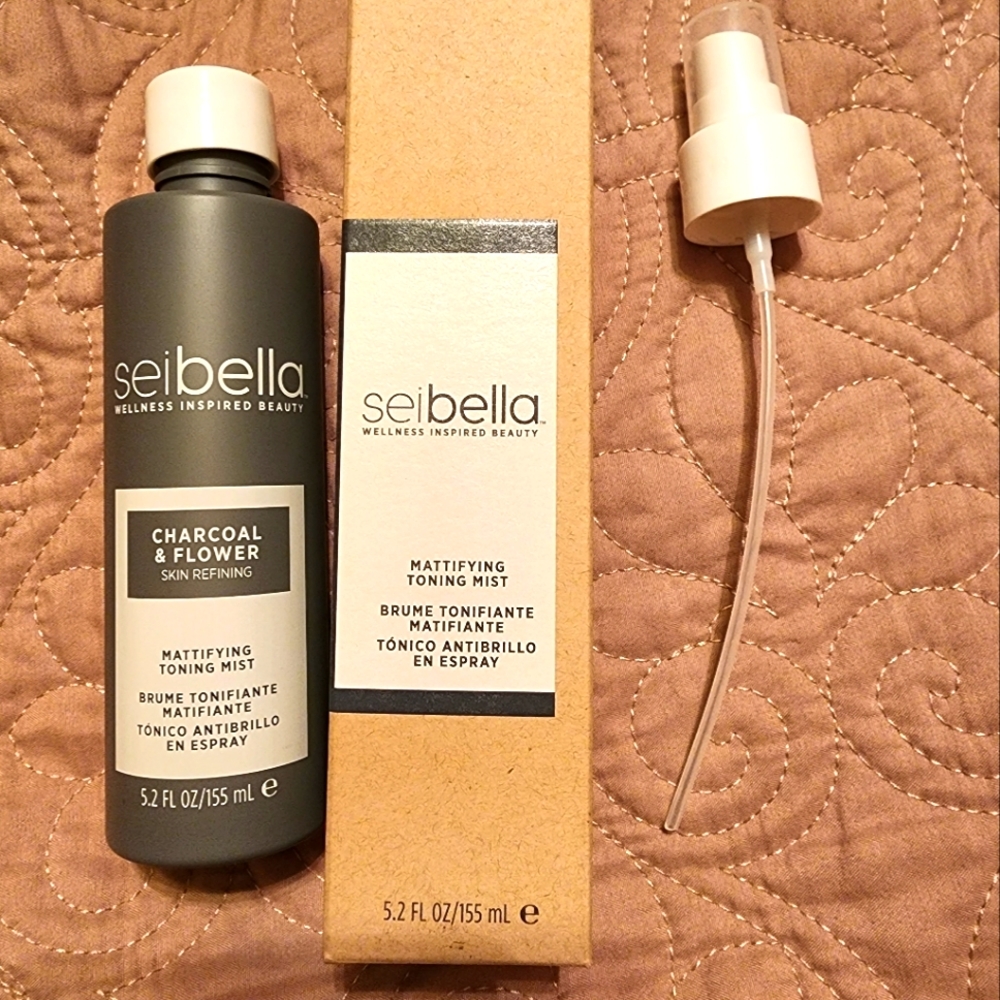 Sei Bella NIB wellness inspired beauty toning mist. 5.2 fl oz  Charcoal & flower